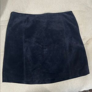 BCBGMaxAzria Dark Blue Suede Mini Skirt